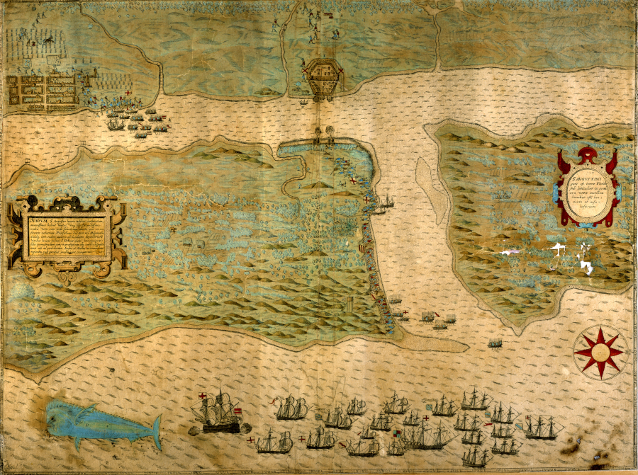 English privateers destroyed the town of St. Augustine in 1586, then visited the Roanoke Colony and took nearly everyone to England