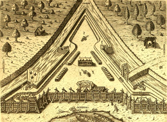 French colonists built Fort Caroline near modern-day Jacksonville (Florida) in 1564 - 43 years before the English built a similar triangular fort at Jamestown