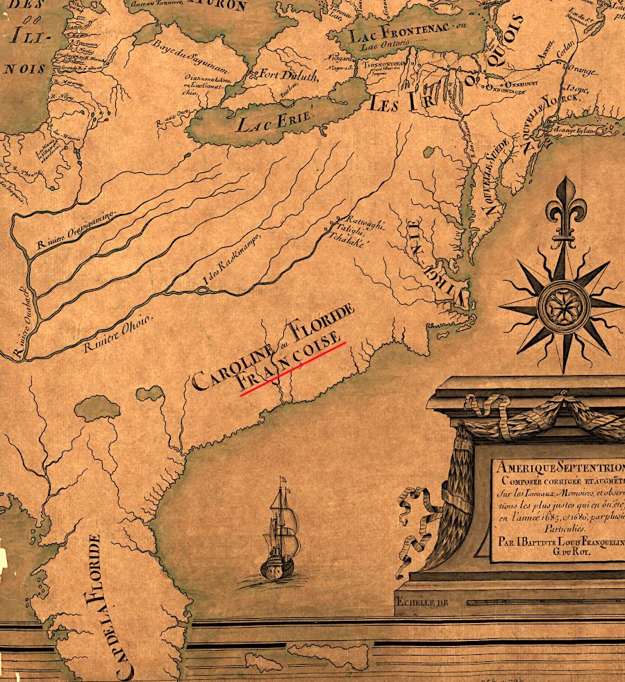 as late as 1685 the French were still asserting a claim to the Carolina coast