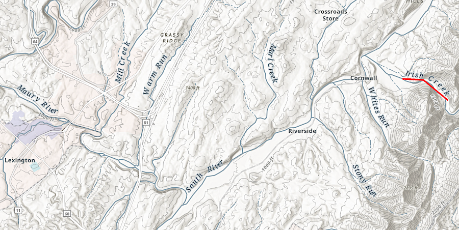 the first colonial settlers in Rockbridge County are still remembered by place names