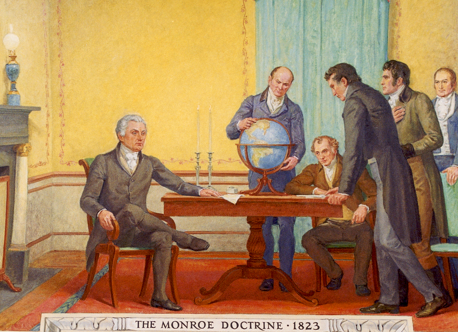 as the Spanish Empire dissolved and independent states emerged, President James Monroe announced the Monroe Doctrine in his 1823 message to Congress