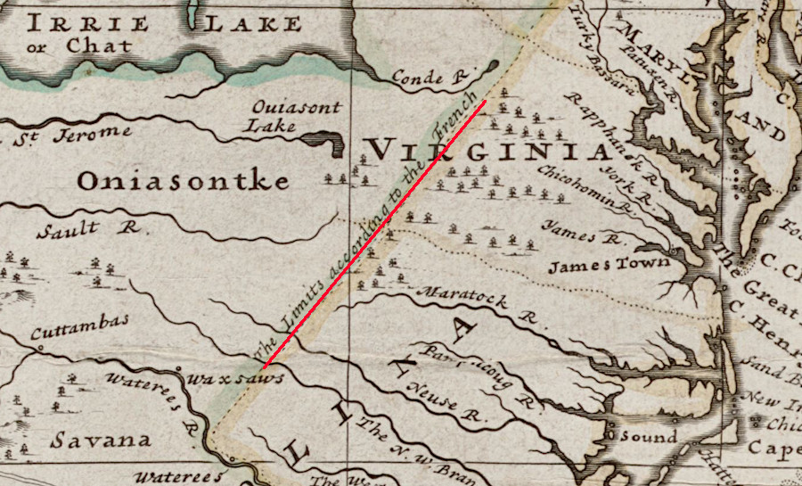 the English produced maps that designed to counter the French perspective and extend Virginia westward