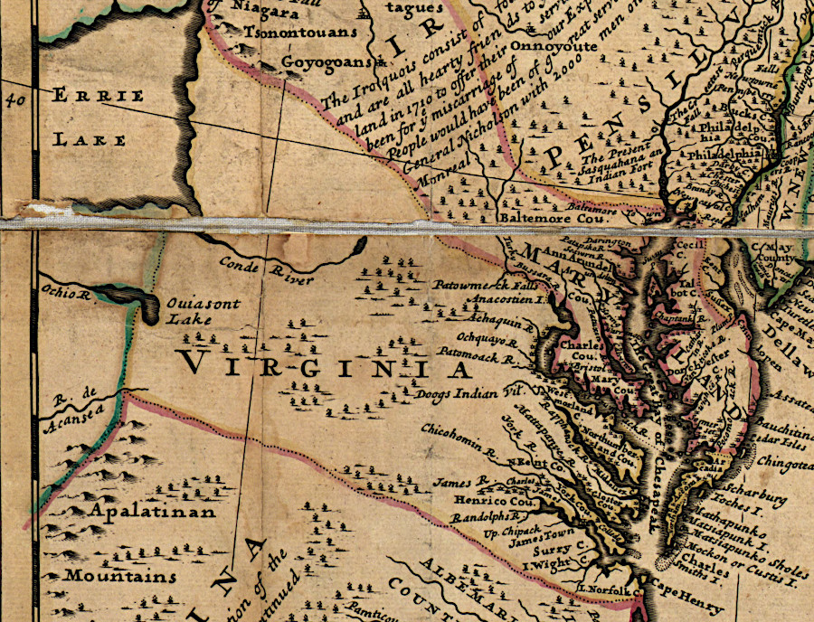 the English produced maps that designed to counter the French perspective and extend Virginia westward