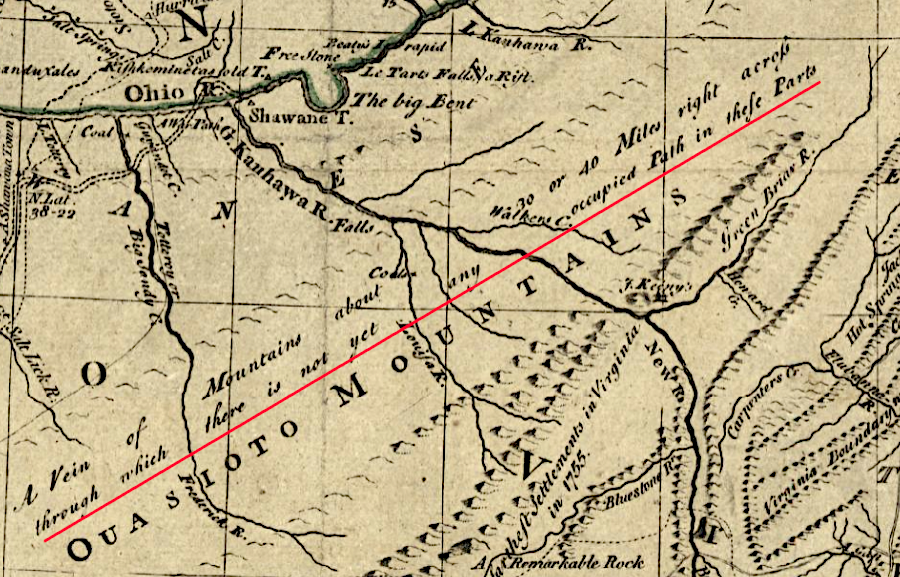 topography blocked easy access from Virginia to lands along the Ohio River; the best route was via the Forks of the Ohio