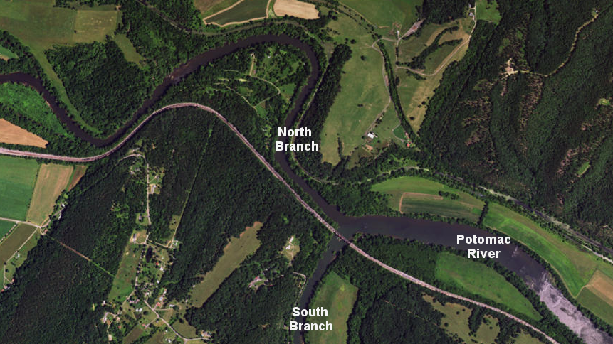 the surveyors mapping the northern edge of the Fairfax Grant chose the North Branch of the Potomac River to be the main stem on November 13, 1736, perhaps because the South Branch would have required making a sharp left turn as they moved upstream