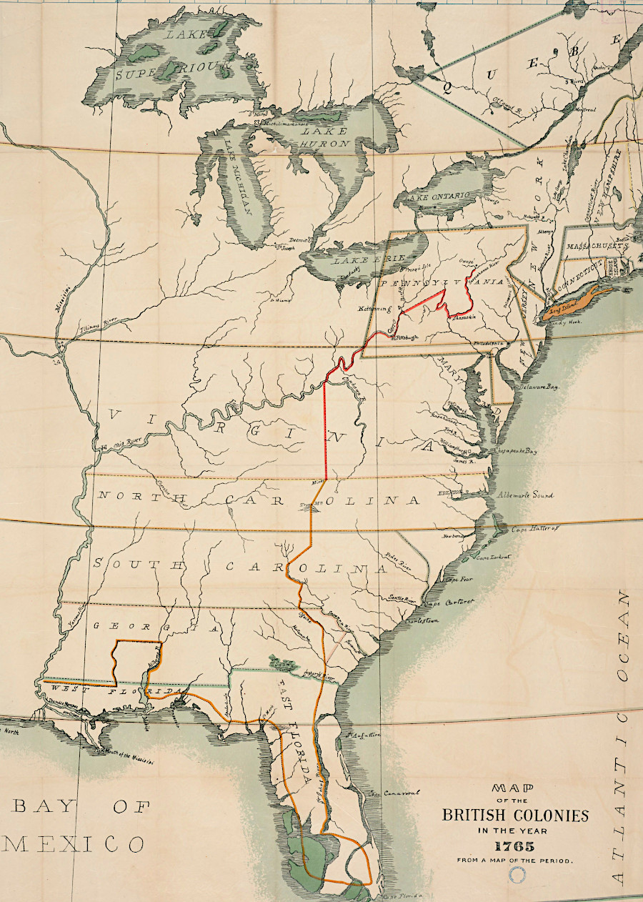 the 1763 Proclamation Line extended to Florida