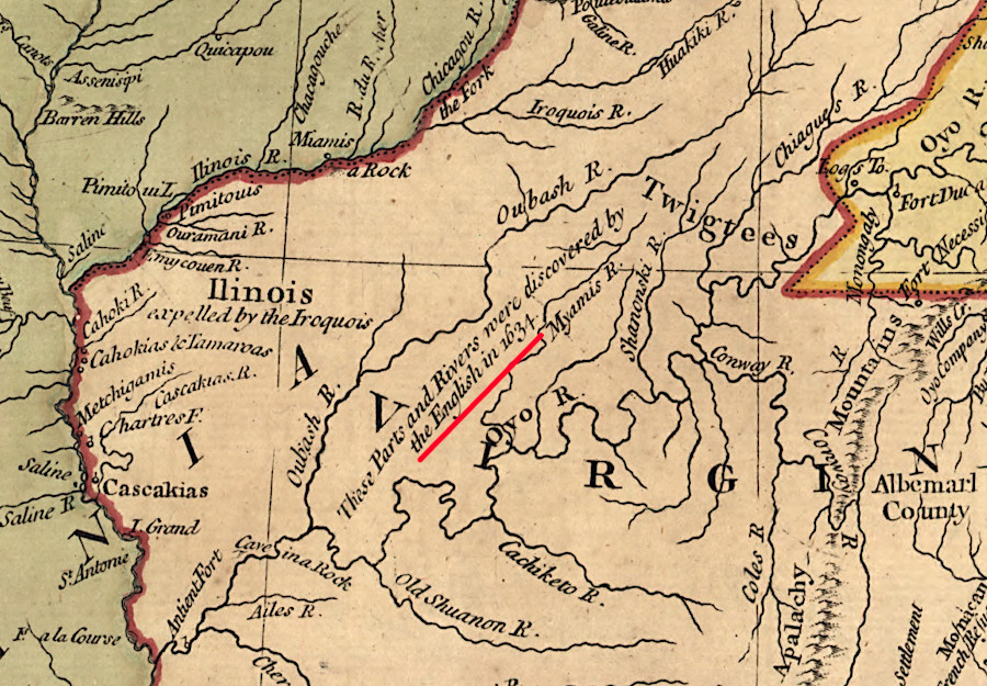 even after France ceded claims to the Mississippi River watershed in 1763, English mapmakers sought to validate ownership through a historically-questionable Right of Discovery claim