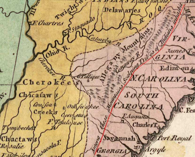 immediately after the French and Indian War, English magazines highlighted both the expansion of colonial territory (tinted brown) and the existing inhabitants