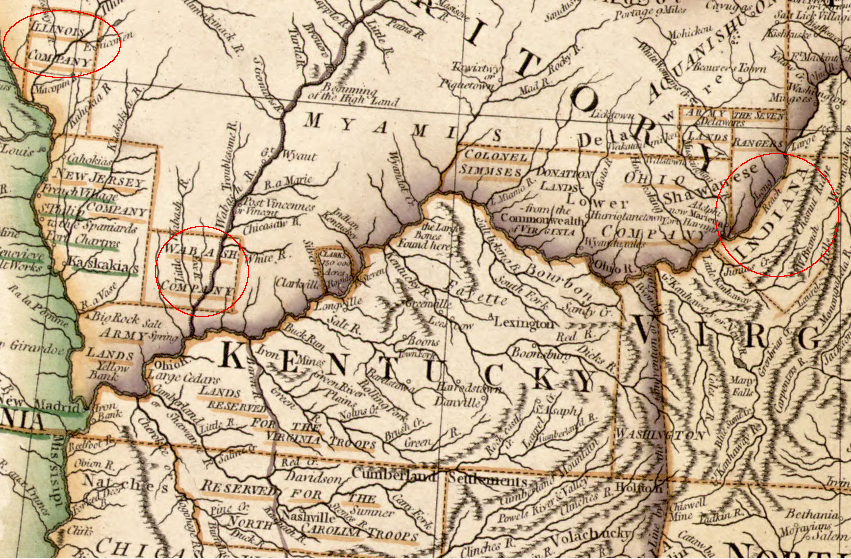 in the 1790's, the Federal government sold large parcels of the public land north of the Ohio River to land speculators