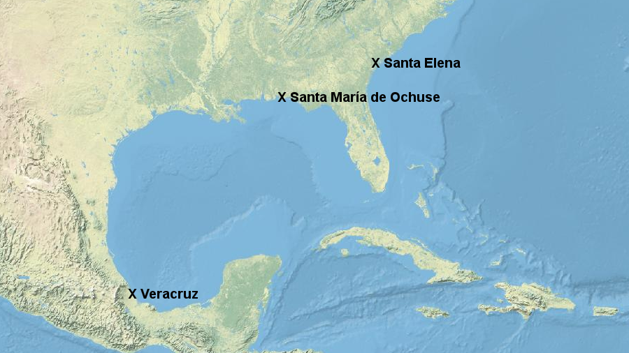 Spain planned to supply an Atlantic Coast outpost  by shipping supplies from what is now Veracruz to a Gulf of Mexico base, then using a overland route to avoid sailing through the Straits of Florida