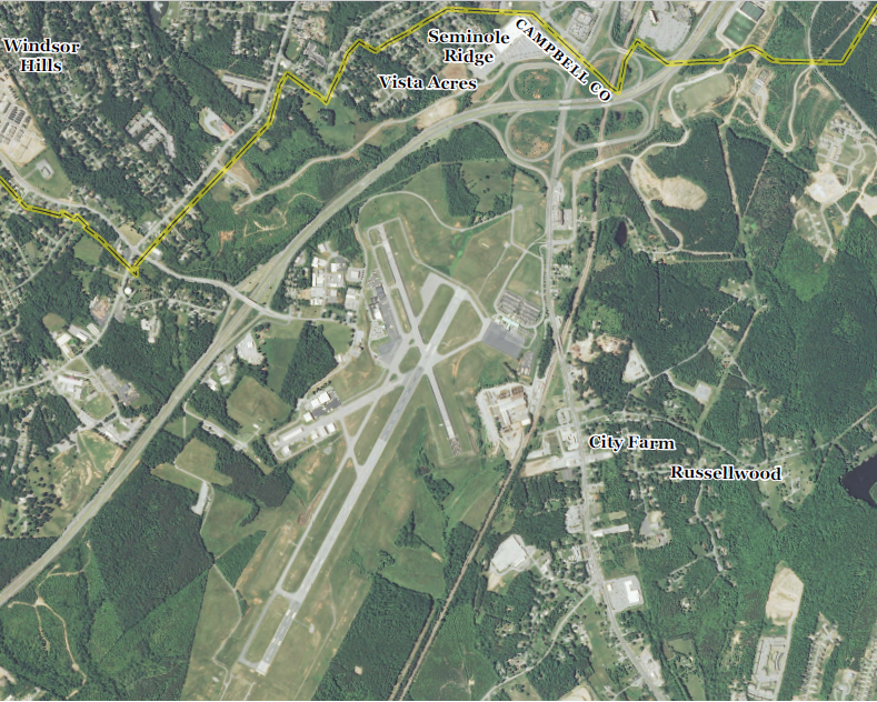 the Lynchburg Regional Airport is owned by the city, but located in Campbell County outside the city boundaries