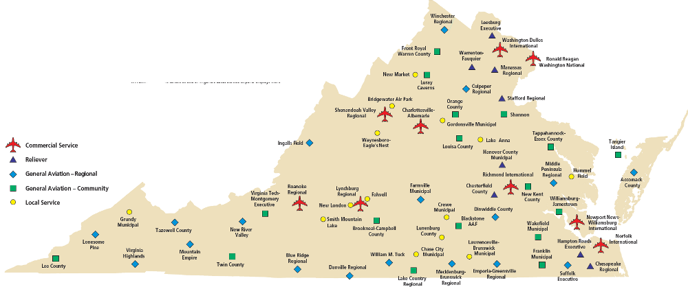 airports in Virginia