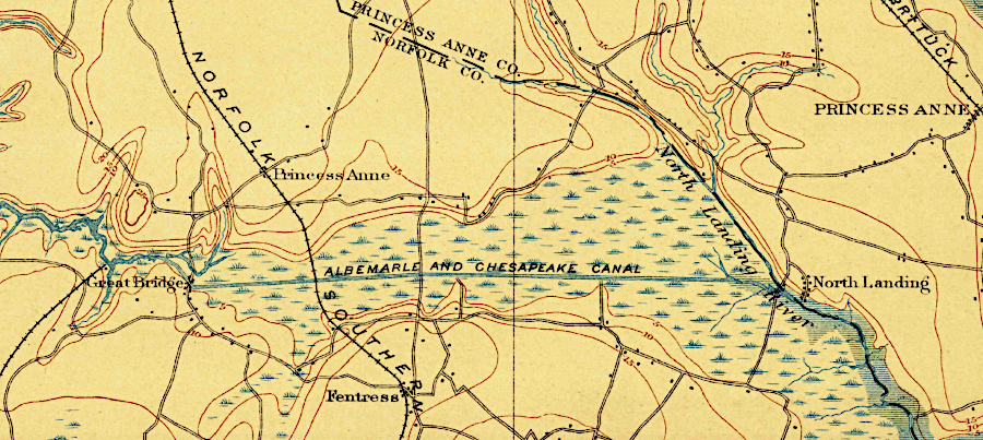 aerial view of Albemarle and Chesapeake Canal