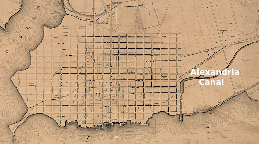 the Alexandria Canal connected the city to the Chesapeake and Ohio Canal