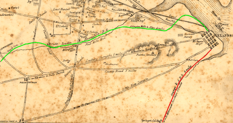the Orange and Alexandria Railroad and the Alexandria, Loudoun, and Hampshire Railroad connected Alexandria to its hinterland in the Piedmont