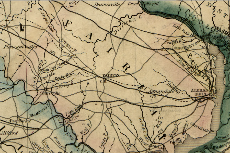 at the start of the Civil War, Alexandria was the dominant port city on the Potomac River with road, rail, and canal links into the hinterland