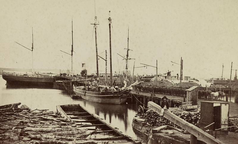 ships at Alexandria waterfront, 1861