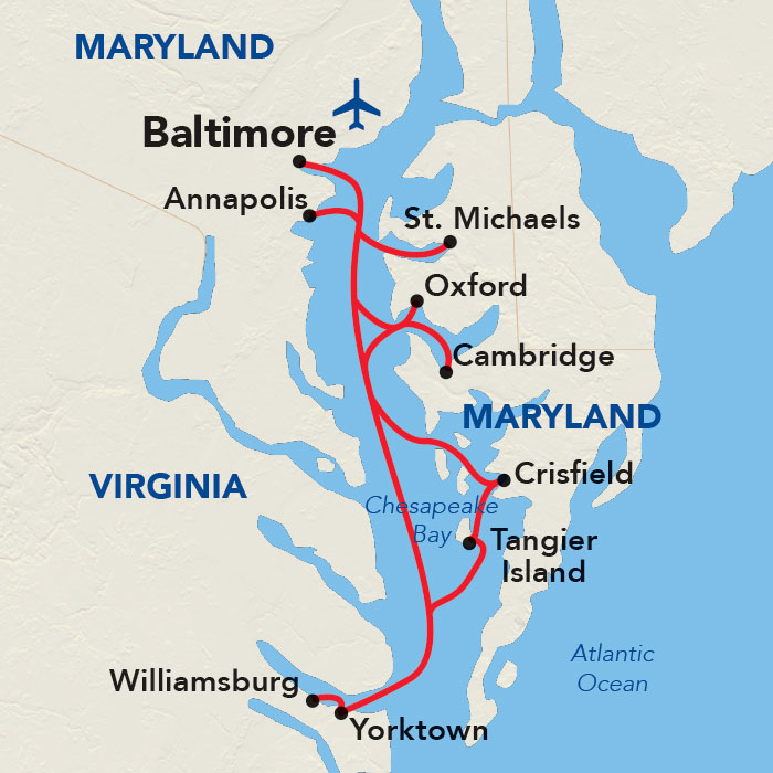 the Chesapeake Bay Cruise out of Baltimore stops at Yorktown