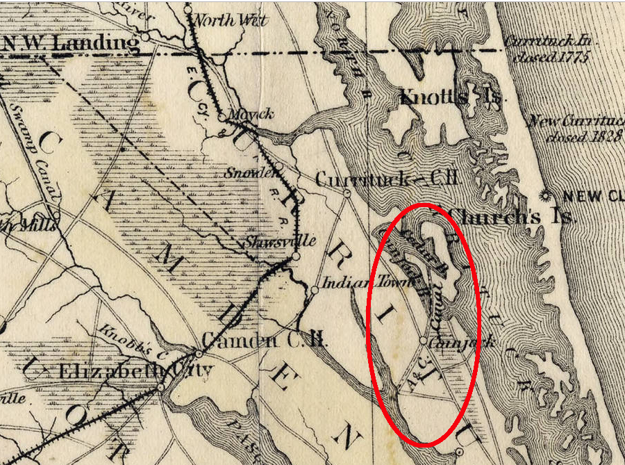 the Albemarle and Chesapeake Canal included the North Carolina (Coinjock) Cut linking Coinjock Bay of Currituck Sound with the North River