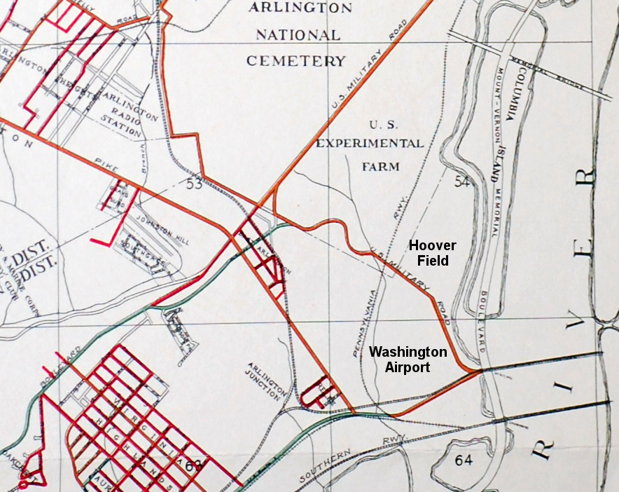  Washington Airport and Hoover Field, separated by Military Road