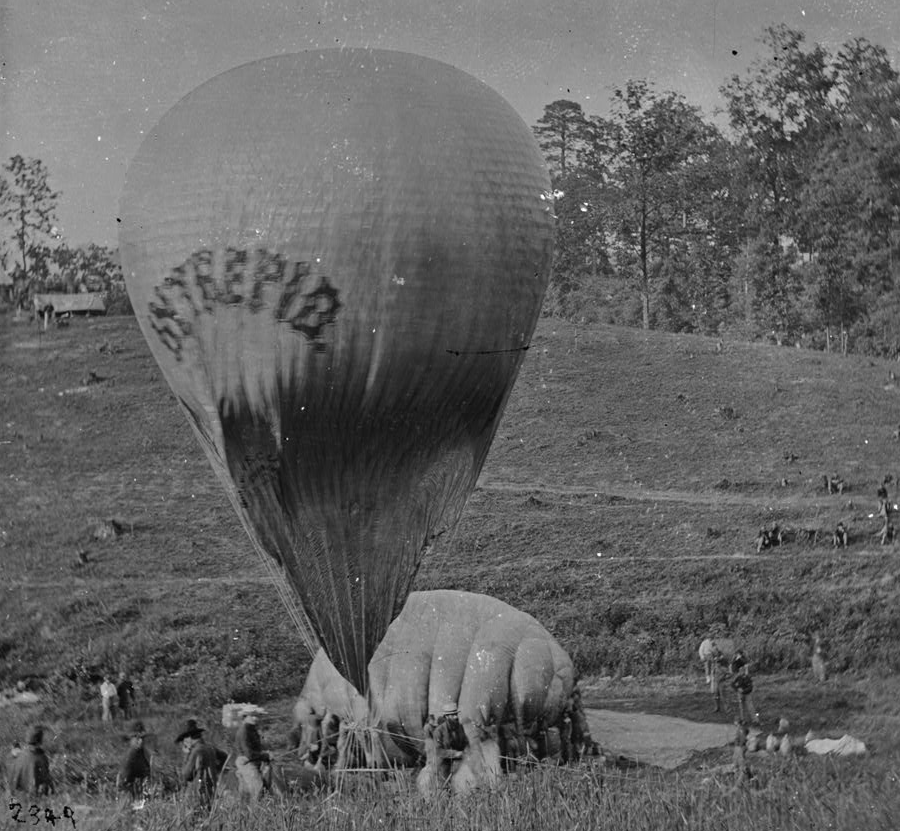 during the Civil War, gas was re-used wherever possible for a second balloon launch