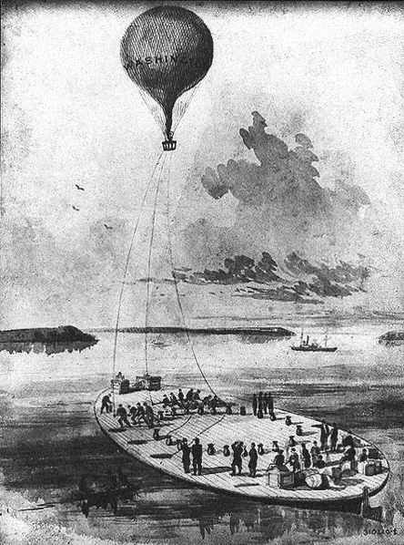 during the Civil War, Union forces modified a coal barge to serve as a mobile platform for launching balloons