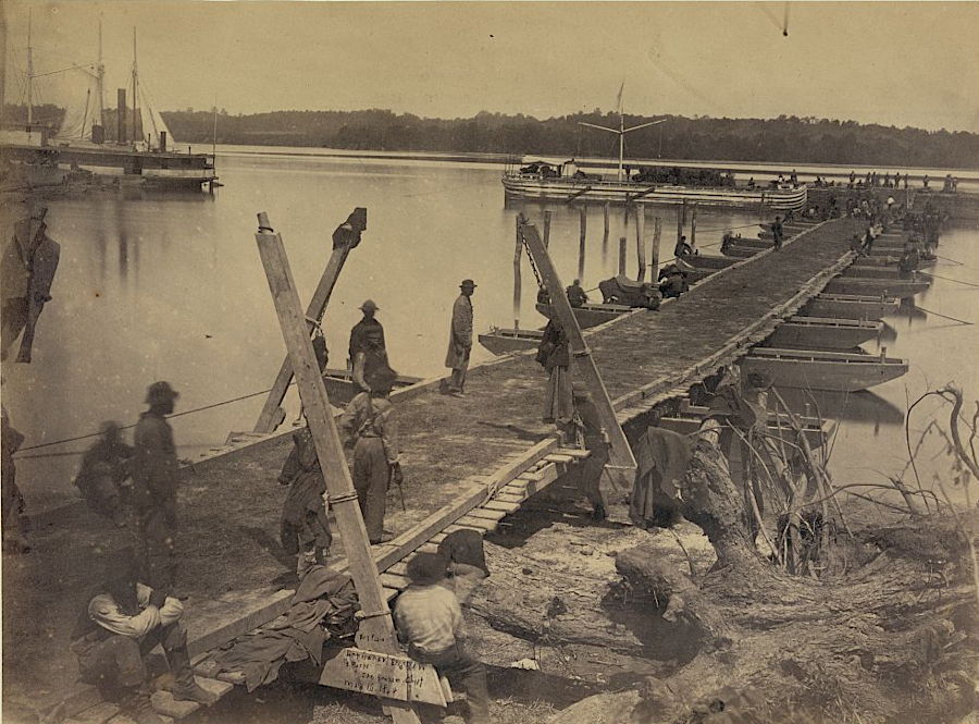 Union forces built a new steamboat landing at Belle Plain in 1864, and the US Military Railroad built track to Fredericksburg