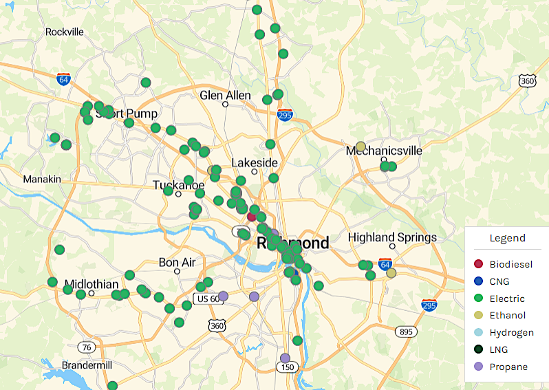 the Federal Highway Administration identified one public biodiesel fueling station (B20 and above) in Virginia in 2022