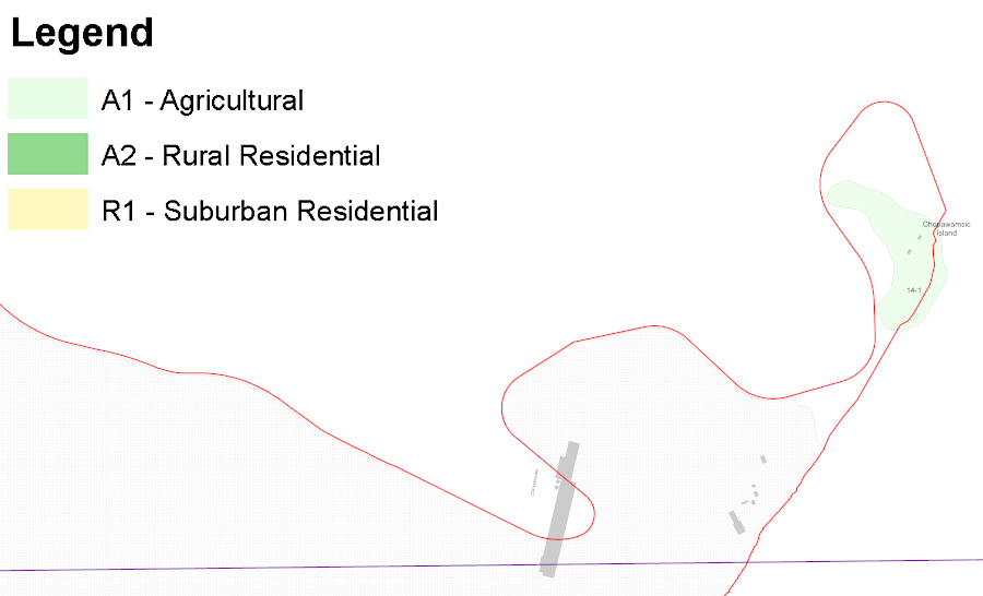 Stafford County zoned the 13 acres of Chopawamsic Island as Rural Agricultural