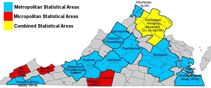 the Federal government defines Metropolitan,  Micropolitan, and Combined statistical areas based largely on commute-to-work patterns