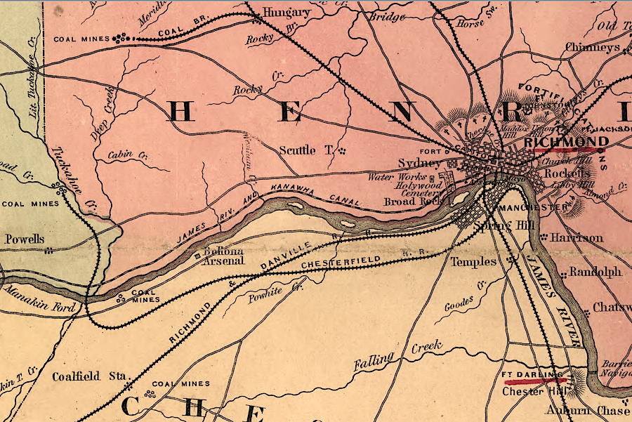 rail was essential for transporting the Triassic Basin coal to market at Richmond