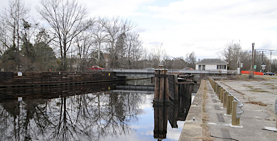 1934 bridge over Dismal Swamp Canal at Deep Creek, in the City of Chesapeake