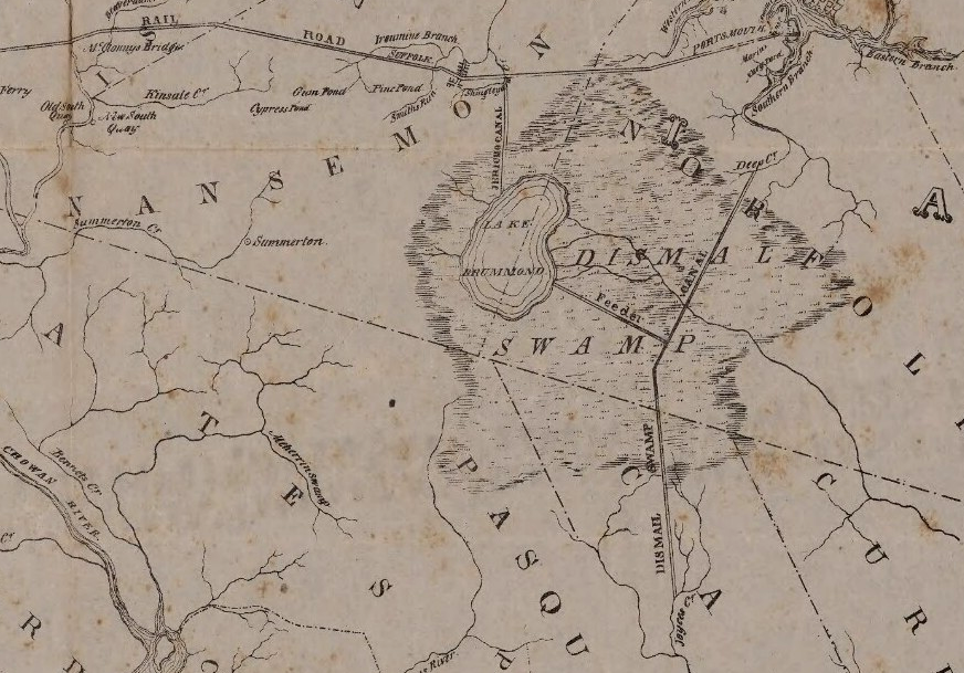 the Dismal Swamp Canal enabled boats traveling down the Roanoke (Chowan) River to Albemarle Sound to access a Chesapeake Bay port on the Elizabeth River