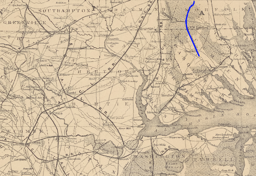 in 1892, the Dismal Swamp Canal was competing with multiple railroads that linked northeastern North Carolina to Suffolk, Portsmouth, and Norfolk