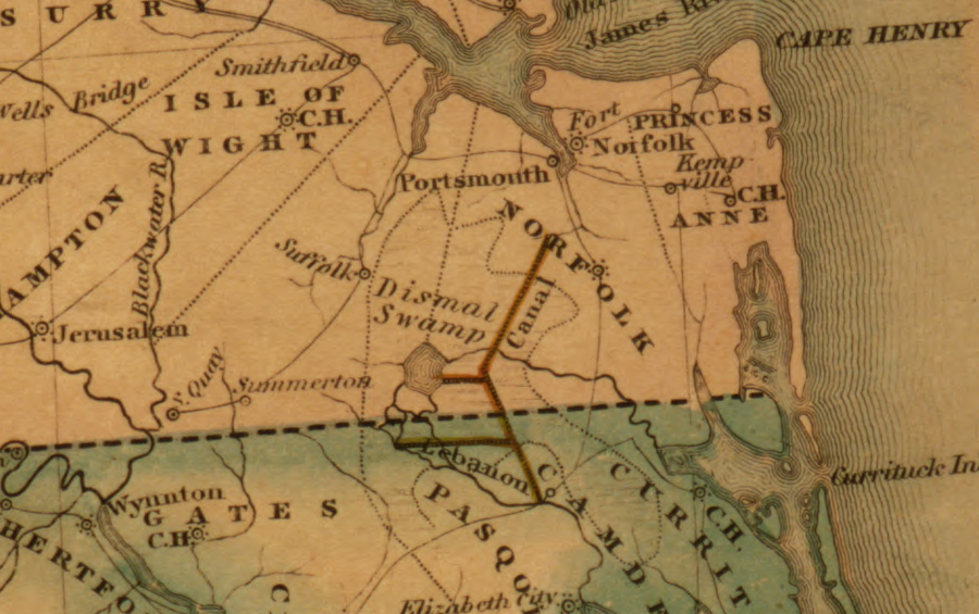 Dismal Swamp Canal in 1834