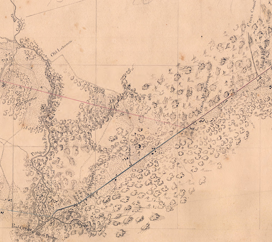 the Dismal Swamp Canal was cut as a straight line through wetlands north of the Pasquotank River