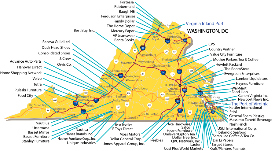 distribution centers employ Virginia workers across the state