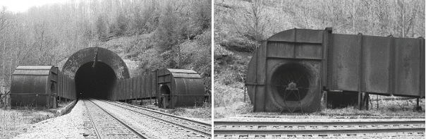 the new Elkhorn Tunnel was ventilated between 1950-1959, until diesel locomotives eliminated the need