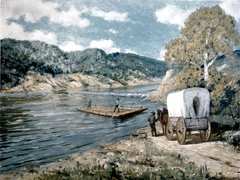 ferries were authorized by the General Assembly in the colonial era, and were essential for north-south travelers to cross large rivers flowing east-west