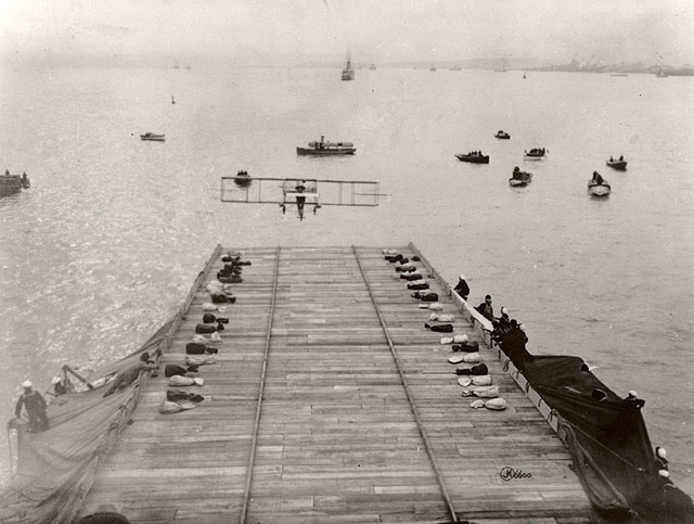 in 1911, a plane landed on the USS Pennsylvania in San Francisco Bay and demonstrated the potential of creating a US Navy aviation program