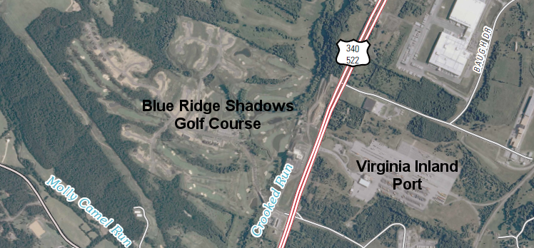 planners failed to anticipate the level of economic development adjacent to the Virginia Inland Port (VIP), and a golf course  is located across Route 340 instead of job-creating warehouses/distribution centers