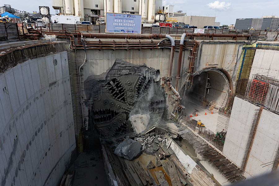 on September 24, 2025, Mary broke through on the South Island after building the second tunnel