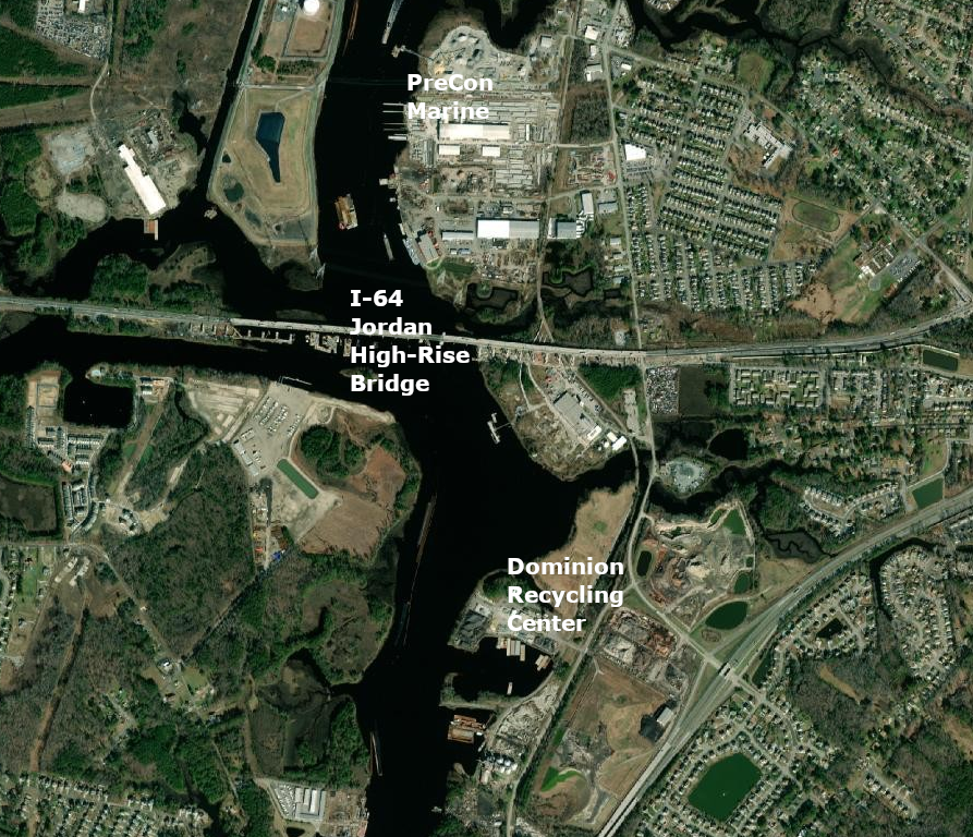 material excavated by the Tunnel Boring Machine could be barged to the PreCon Marine facility on the Elizabeth River, then trucked to the Dominion Recycling Center