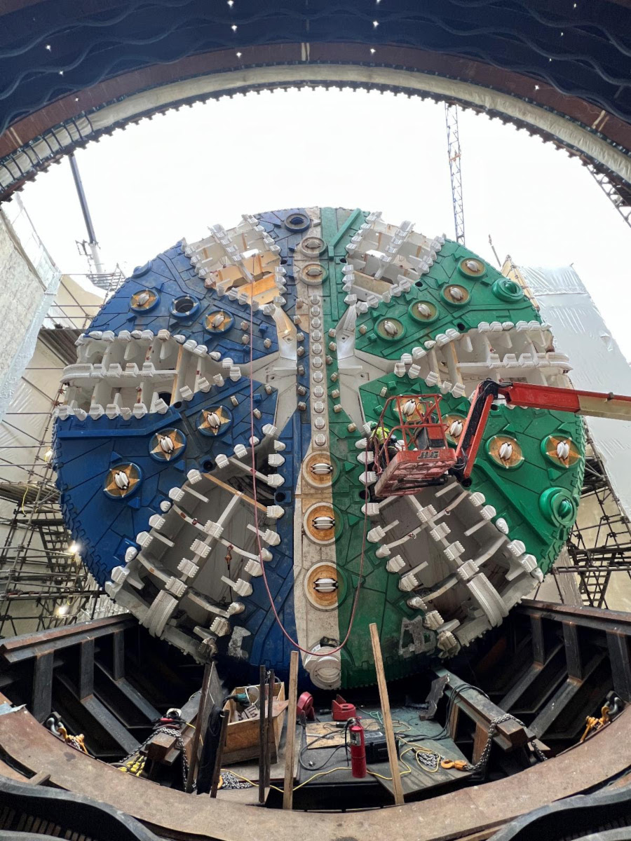 the cutterhead of the tunnel boring machine