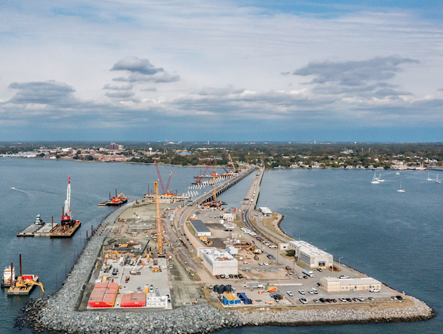 the North Island was widened in order to turn the Tunnel Boring Machine around and excavate a second tunnel back to South Island