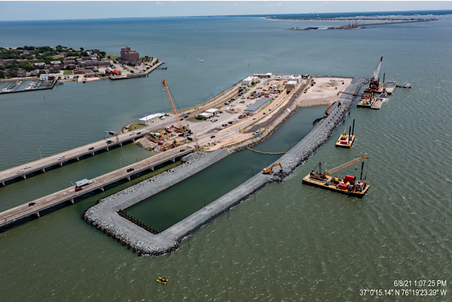 the North Island was widened in order to turn the Tunnel Boring Machine around and excavate a second tunnel back to South Island