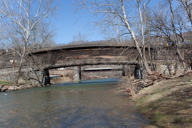 the Humpback Bridge in Alleghany County is the oldest remaining covered bridge in Virginia