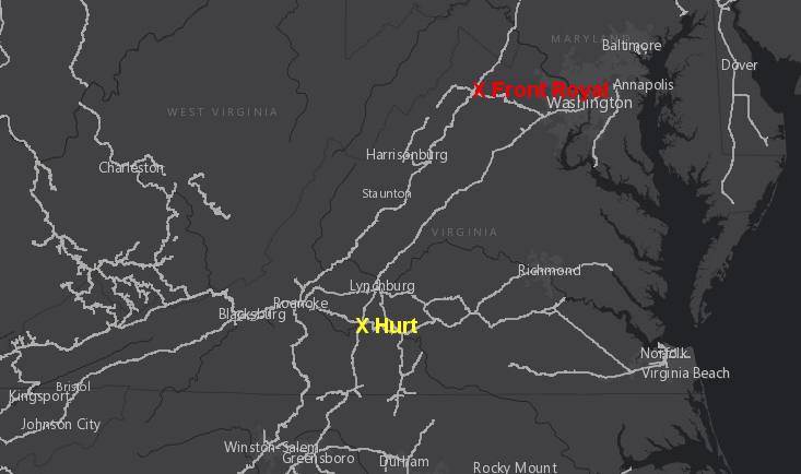 the town of Hurt in Pittsylvania County was considered for Virginia's second inland port, comparable to the one in Front Royal