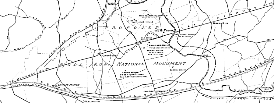 in 1935, planning for the future Manassas National Battlefield Park included the route of a new highway that is now I-66