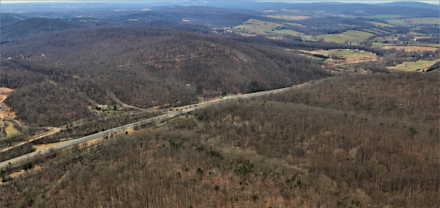 I-66 passing through Thoroughfare Gap, on border of Prince William and Fauquier counties